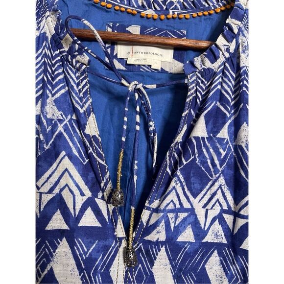 Anthropologie Diaz Tiered Maxi Dress Blue Abstract Womans Large - Picture 4 of 16